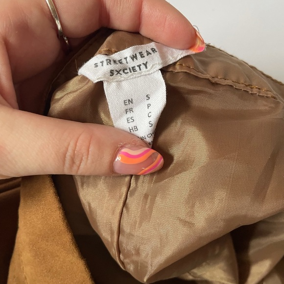 Brown Faux Suede Button up Shirt - Picture 4 of 5